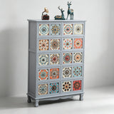 Luxury Solid Wood Frame Dresser with Unique Ceramic Tile Drawers - StoolTopia