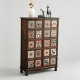 Luxury Solid Wood Frame Dresser with Unique Ceramic Tile Drawers - StoolTopia