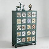 Luxury Solid Wood Frame Dresser with Unique Ceramic Tile Drawers - StoolTopia