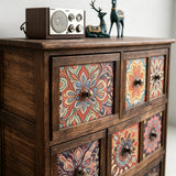 Luxury Solid Wood Frame Dresser with Unique Ceramic Tile Drawers - StoolTopia
