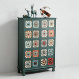 Luxury Solid Wood Frame Dresser with Unique Ceramic Tile Drawers - StoolTopia