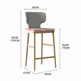 Luxury Upholstered Bar Stool with Winged Backrest – Stainless-Steel Frame & Latex Cushion - StoolTopia
