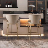 Luxury Upholstered Bar Stool with Winged Backrest – Stainless - Steel Frame & Latex Cushion - StoolTopia