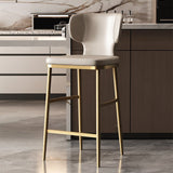 Luxury Upholstered Bar Stool with Winged Backrest – Stainless - Steel Frame & Latex Cushion - StoolTopia