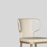 Luxury Upholstered Bar Stool with Winged Backrest – Stainless - Steel Frame & Latex Cushion - StoolTopia