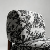 Mid-Century Modern Accent Chair with Carbon Steel Legs & Retro Jacquard Upholstery - StoolTopia