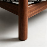 Mid-Century Modern Accent Chair with Carbon Steel Legs & Retro Jacquard Upholstery - StoolTopia