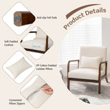 Mid - Century Modern Armchair with Wooden Frame and Cushioned Seat - StoolTopia