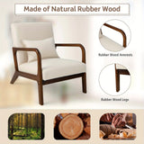 Mid - Century Modern Armchair with Wooden Frame and Cushioned Seat - StoolTopia