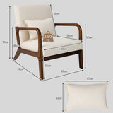Mid - Century Modern Armchair with Wooden Frame and Cushioned Seat - StoolTopia