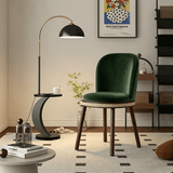 Mid-Century Modern Bar Chair Alma with Velvet, Walnut Wood and Brass - StoolTopia
