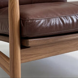 Mid-Century Modern Solid Wood Microfiber Leather Armchair - StoolTopia