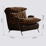 Minimalist Lounge Armchair | High-Density Foam, Stainless Steel Base, 8 Fabric Options - StoolTopia