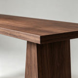 Minimalist Solid Wood Console Table – New Chinese Style in Black & Walnut - StoolTopia