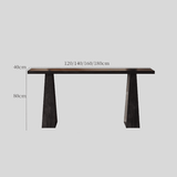 Minimalist Solid Wood Console Table – New Chinese Style in Black & Walnut - StoolTopia