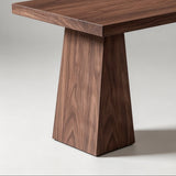 Minimalist Solid Wood Console Table – New Chinese Style in Black & Walnut - StoolTopia