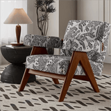 Modern Accent Chair - Designer Upholstered Lounge Chair with Solid Oak Wood Frame - StoolTopia