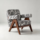 Modern Accent Chair - Designer Upholstered Lounge Chair with Solid Oak Wood Frame - StoolTopia