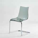 Modern Acrylic Dining Chair - Chrome Base & Transparent Design - StoolTopia
