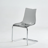 Transparent Acrylic Dining Chair with Chrome Base
