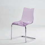 Modern Acrylic Dining Chair - Chrome Base & Transparent Design - StoolTopia