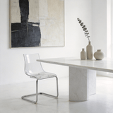 Modern Acrylic Dining Chair - Chrome Base & Transparent Design - StoolTopia