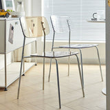 Modern Acrylic Dining Chair with Chrome Legs – Transparent Minimalist Dining or Café Chair - StoolTopia