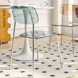 Modern Acrylic Dining Chair with Chrome Legs – Transparent Minimalist Dining or Café Chair - StoolTopia