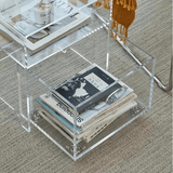 Modern Acrylic Side Table – Compact 42×32×47cm Bedside or Sofa End Table - StoolTopia