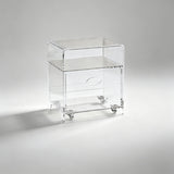 Modern Acrylic Side Table – Compact 42×32×47cm Bedside or Sofa End Table - StoolTopia