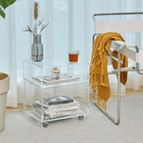 Modern Acrylic Side Table – Compact 42×32×47cm Bedside or Sofa End Table - StoolTopia