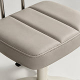 Modern Adjustable Vanity Chair with Backrest – Compact Swivel Makeup & Nail Stool, PU Leather, 360° Rotation, Ergonomic Design - StoolTopia