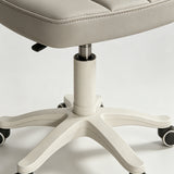 Modern Adjustable Vanity Chair with Backrest – Compact Swivel Makeup & Nail Stool, PU Leather, 360° Rotation, Ergonomic Design - StoolTopia