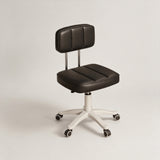 Modern Adjustable Vanity Chair with Backrest – Compact Swivel Makeup & Nail Stool, PU Leather, 360° Rotation, Ergonomic Design - StoolTopia
