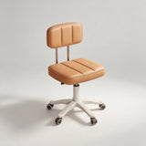 Modern Adjustable Vanity Chair with Backrest – Compact Swivel Makeup & Nail Stool, PU Leather, 360° Rotation, Ergonomic Design - StoolTopia