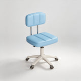 Modern Adjustable Vanity Chair with Backrest – Compact Swivel Makeup & Nail Stool, PU Leather, 360° Rotation, Ergonomic Design - StoolTopia