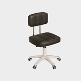 Modern Adjustable Vanity Chair with Backrest – Compact Swivel Makeup & Nail Stool, PU Leather, 360° Rotation, Ergonomic Design - StoolTopia