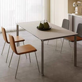Modern Brown Leather Dining Chair with Sleek Metal Legs - StoolTopia