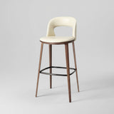 Modern Curved - Back Bar Stool - Adjustable Height with Fabric or Leather Upholstery - StoolTopia
