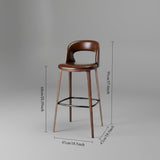 Modern Curved - Back Bar Stool - Adjustable Height with Fabric or Leather Upholstery - StoolTopia