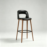 Modern Curved-Back Bar Stool – Fixed Height Design with Premium Fabric or Leather Upholstery - StoolTopia