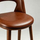 Modern Curved-Back Bar Stool – Fixed Height Design with Premium Fabric or Leather Upholstery - StoolTopia