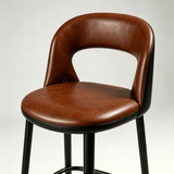 Modern Curved-Back Bar Stool – Fixed Height Design with Premium Fabric or Leather Upholstery - StoolTopia