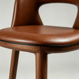 Modern Curved-Back Bar Stool – Fixed Height Design with Premium Fabric or Leather Upholstery - StoolTopia