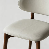Modern Curved Back Dining Chair – Solid Wood Frame with PU Leather Seat - StoolTopia