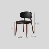 Modern Curved Back Dining Chair – Solid Wood Frame with PU Leather Seat - StoolTopia