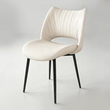 Modern Curved Leather Dinning Chair - Contemporary Comfort for Stylish Spaces - StoolTopia