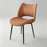 Modern Curved Leather Dinning Chair - Contemporary Comfort for Stylish Spaces - StoolTopia