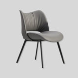 Modern Curved Leather Dinning Chair - Contemporary Comfort for Stylish Spaces - StoolTopia