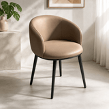 Modern Dining Armchair — Multi-Colour Leather & Fabric Upholstery - StoolTopia